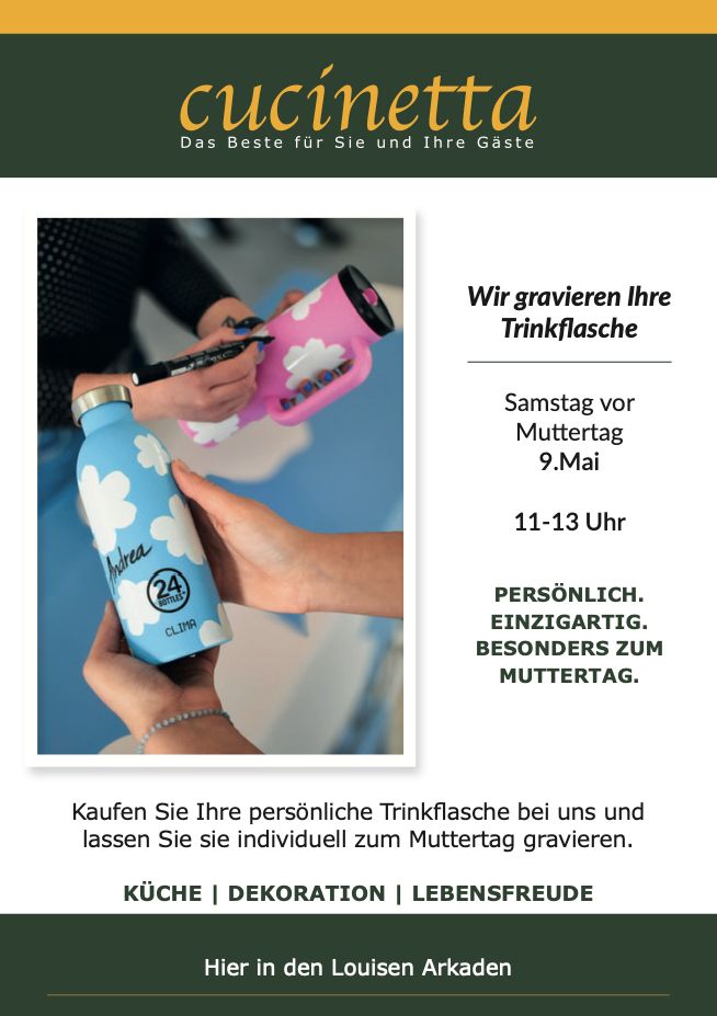 Muttertagsaktion - Trinkflasche gravieren
