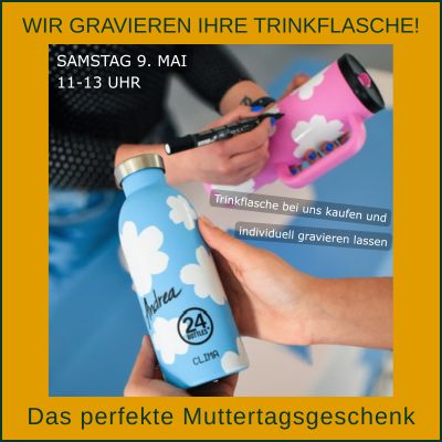 Muttertagsaktion - Trinkflasche gravieren